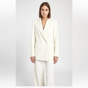 Double-Breasted Women's Cream Blazer
